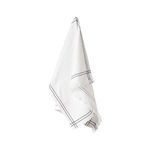 Set of 4 soft cotton kitchen towels in blueberry blue with embroidered edges, measuring 16x25 inches