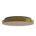 Side view showing flush mount with wood-textured diffuser replacing alabaster