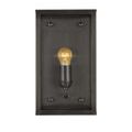 Close-up of bottom corner, showing textured glass and metal join of Royster Outdoor Wall Sconce