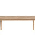 Modern-rustic Miller Dining Table with angled legs and robust off-white tabletop in crisp finish