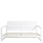 Front view of Avondale Loveseat frame without cushions showing lattice seat detail