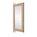 Side angle view showing thickness and depth of the travertine tiled mirror frame