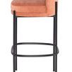 Side profile highlighting seat thickness and curved backrest of nectarine bar stool