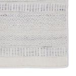 Detailed corner close-up emphasizing mix of tribal patterns and border stripes