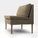 Banquette angled side view from opposite side showcasing leg style and back cushion shape