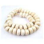 Kenya Cow Bone Drum Beads coiled with larger bead size variation and visible natural imperfections