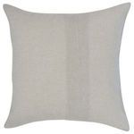 Side view of beige linen cashmere sham revealing subtle seam and fabric weave