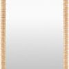Karling Blair Brown Accent Mirror with beaded pine wood frame in natural brown finish, rectangular shape