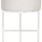 Rear view highlighting the curved backrest and polished chrome frame of the stool