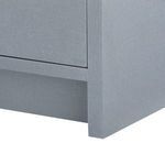 Close-up of corner detail showing linen textured finish wrapping around Bryant Linen dresser