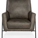 Front view featuring wide arms and plush cushions with exposed metal frame legs of Amette chair