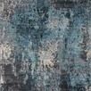 Top-down view showing full distressed abstract pattern in charcoal, blue, and cream shades
