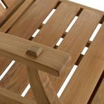 Reversed side view of teak chaise without cushions