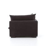 Detailed close-up of texture and color of dark performance fabric on Grant Sectional
