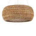 Side close-up focusing on intricate curled rattan loops overlapping in woven pattern