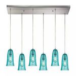 Product Image 1 for Hammered Glass 6 Light Pendant In Satin Nickel from Elk Lighting