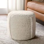 Product Image 6 for Kore Handmade Solid Cream Cylinder Pouf 16" x 16" x 16" from Jaipur 