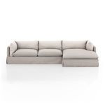 Front view of Habitat sectional showing full length and symmetrical cushion alignment