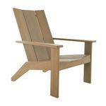 Ashland Natural N-dura Adirondack outdoor accent chair with wide armrests and slatted back in a light natural finish