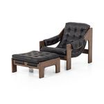 Product Image 1 for Halston Top Grain Leather Chair with Ottoman - Heirloom Black from Four Hands