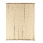 Full rug laid flat showing consistent thin vertical line pattern and neutral color palette