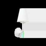 Side profile of Winnipeg Wall Sconce highlighting curved arm and scalloped backplate in white plaster finish