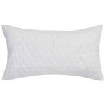 Front view of white diamond textured cotton sham showing full rectangular shape