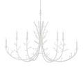 Twiggy Oval Chandelier lit from left front side highlighting twig arms and chain suspension