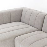 Close-up of inner corner junction of the sectional blocks with soft channel tufted cushions