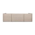 Rear side view showing rattan weave on back of each sectional piece