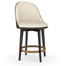 Product Image 1 for Cream Leather Modern Counter Height Round Stool from Caracole