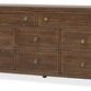 Dresser shown from left side angle highlighting smooth top and solid wood construction