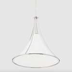 Same pendant design in silver steel finish with white shade