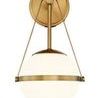 Polson sconce frontal view, slightly wider angle showing round wall plate details