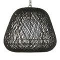 Osbert Black Pendant displayed with warm light against a white background showing full-chain suspension