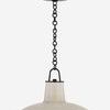 Pottersville Pendant shown from side highlighting smooth ceramic form and chain attachment