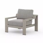 Monterey Outdoor Chair with sturdy aluminum frame and textured gray cushions in modern square design