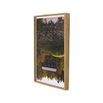 Side angle highlighting the slim depth and vertical grain texture of the white oak frame