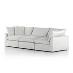 Stevie 3 Piece Sectional Sofa in off-white with feather-blend cushions and modular design