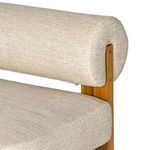 Detail of fabric and frame junction on Malta sofa showcasing craftsmanship