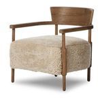Bennett Chair viewed from front right angled side showing wrapped wooden arm rails