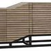 Esparta sideboard in walnut with minimally finished black metal base and carved linear detail on doors
