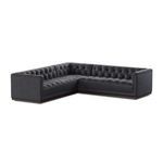 Product Image 1 for Maxx Leather 3-Piece 101" Sectional - Antique Black from Four Hands