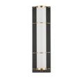 Blaine sconce lit front view with opaque white glass replacing milky glass tube