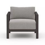 Front view of Sonoma Faye Ash Outdoor Chair showing wide square frame and firm seat cushion