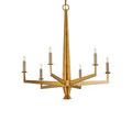 Goldfinch chandelier centered on white background showing five candle bulbs without shades