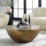 Product Image 3 for Gilded Dome Gold Coffee Table from Uttermost