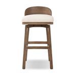 Cloris Thames Cream Swivel Bar and Counter Stool with curved wood back and cushioned cream seat on wooden legs