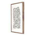 Side angle showing thickness of rustic walnut frame and depth of wall art