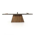 Overhead plain table surface showing metal finish texture in detail